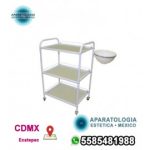 Carro de vidrio con marco de metal